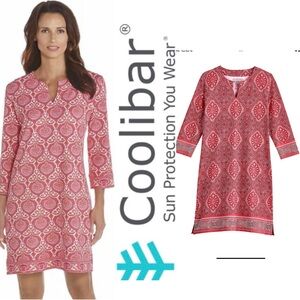 Coolibar Women's Oceanside Tunic Dress Coral UPF 50+ Medium‎